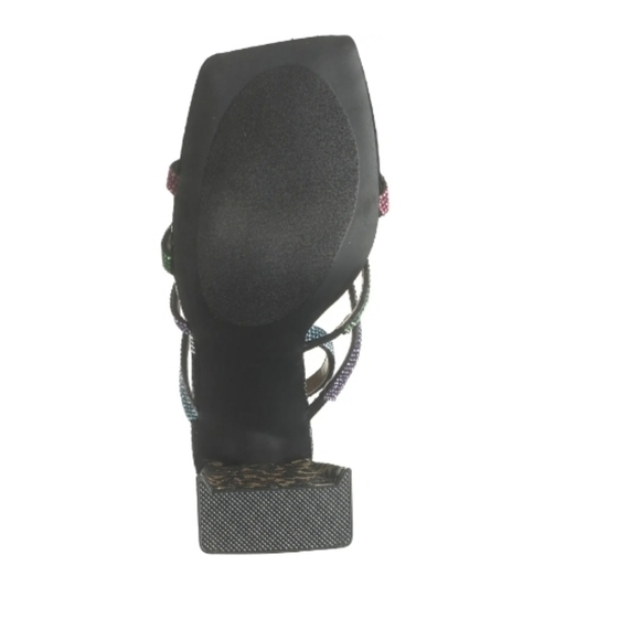 BETSEY JOHNSON Graviti Embellished Leopard Print Block Heel Sandal Size 9.5 - Picture 5 of 10